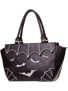 🎃Women's White Bats Handbag Dark Gothic Purse Alternative Shoulder Bag